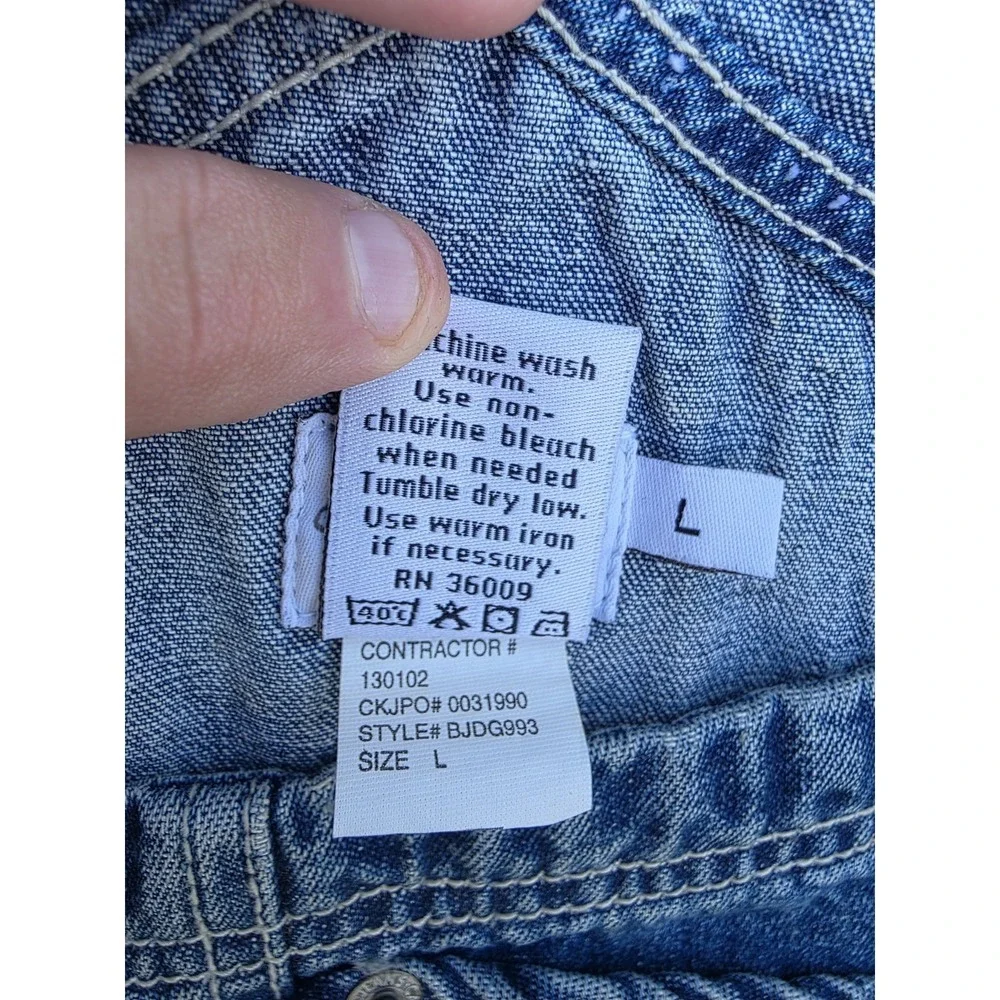Vintage Calvin Klein Bib Overalls Mens Large Medium Wash Denim 90s Y2K